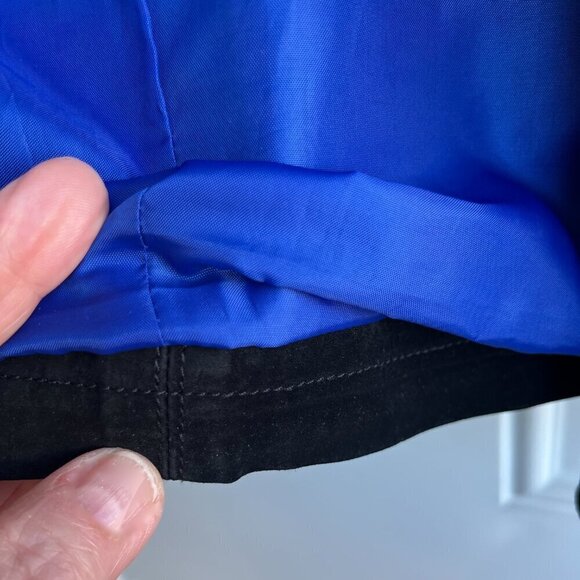 Dons Black Leather Jacket Blue Satin Lining Snap Closure M - Picture 13 of 16